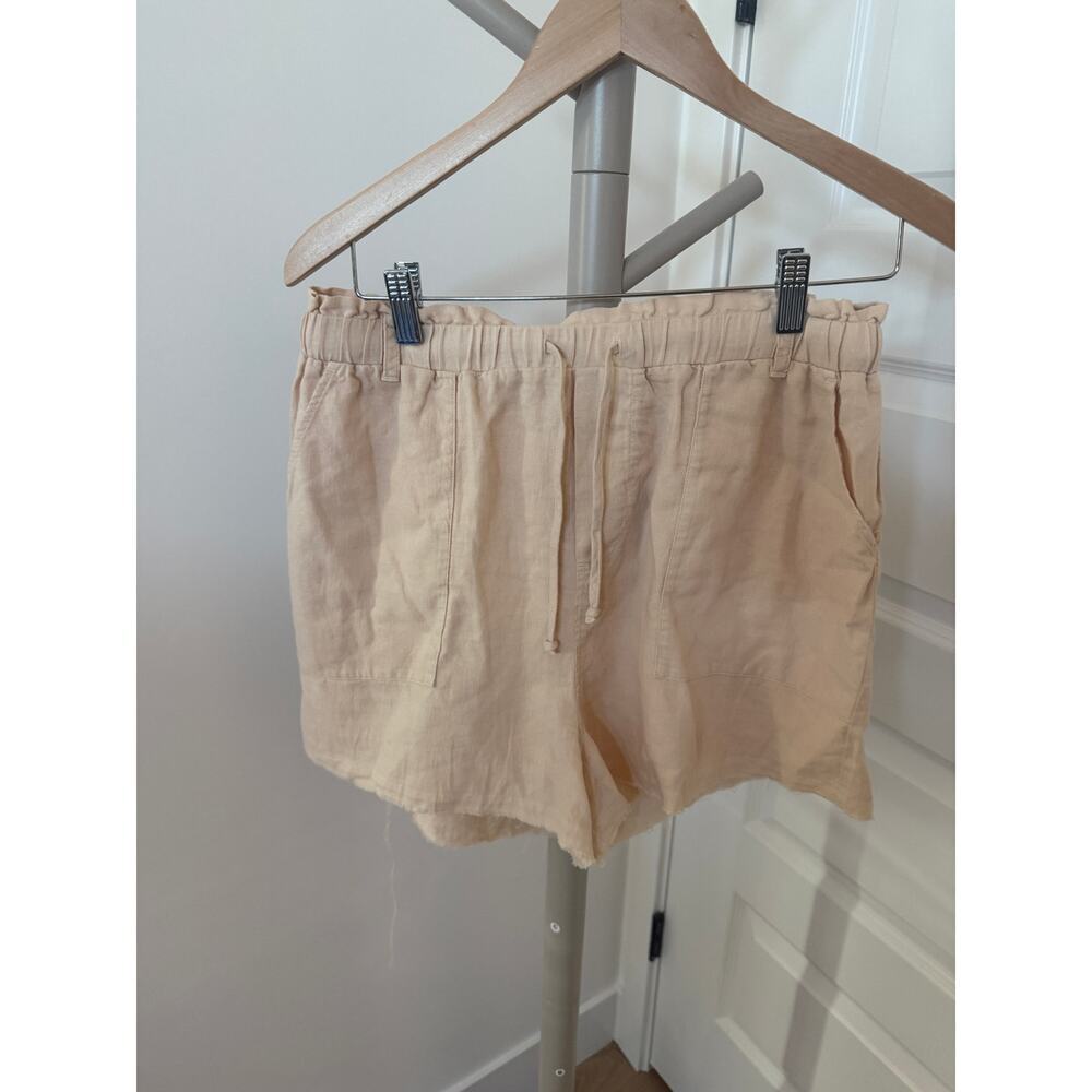 Cloth & Stone Evereve Tie Waist Linen Blend Shorts Warm Sand‎ Size Medium